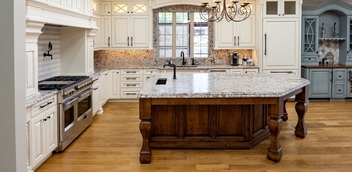 The Talbert Design Gallery in Burlington, NC, showcasing cabinetry, countertops, and lighting in a beautifully designed kitchen