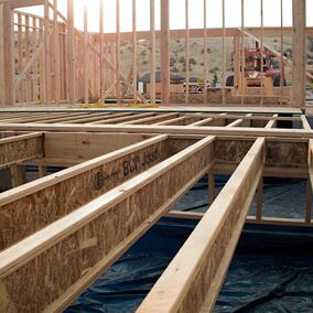 BCI floor joists installed in a new construction project